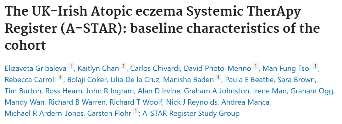 The UK-Irish Atopic eczema Systemic TherApy Register (A-STAR): baseline characteristics of the cohort