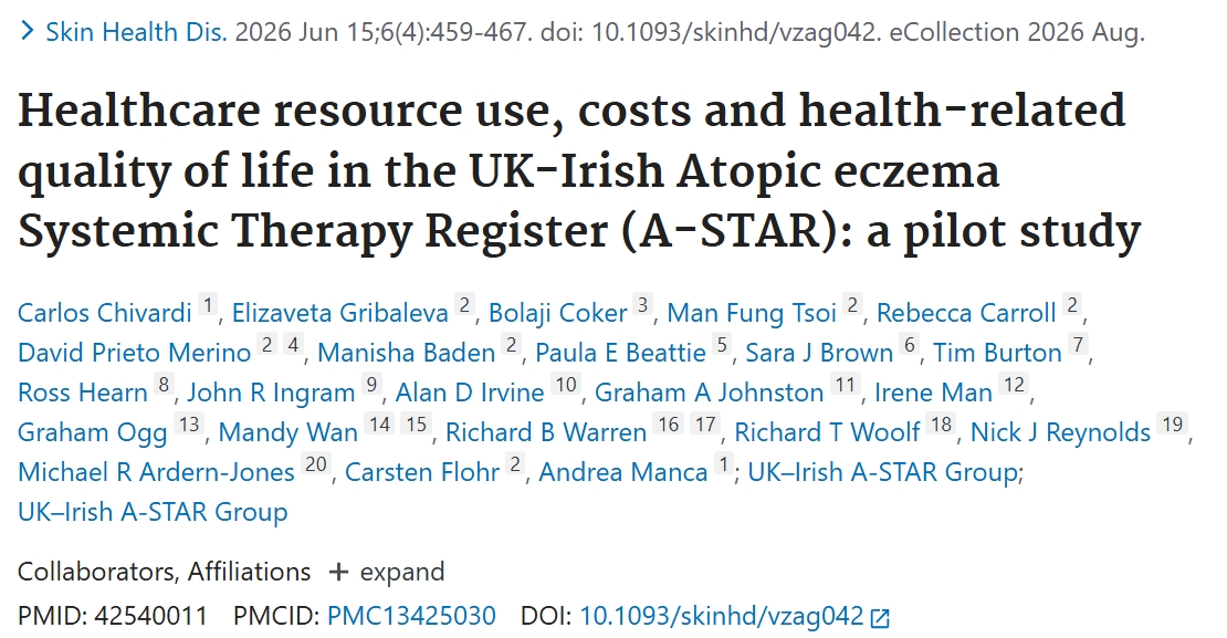 Healthcare resource use, costs and health-related quality of life in the UK-Irish Atopic eczema Systemic Therapy Register (A-STAR): a pilot study