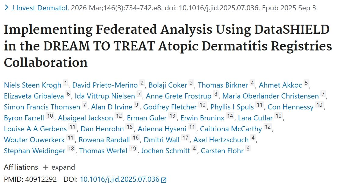 Implementing Federated Analysis Using DataSHIELD in the DREAM TO TREAT Atopic Dermatitis Registries Collaboration