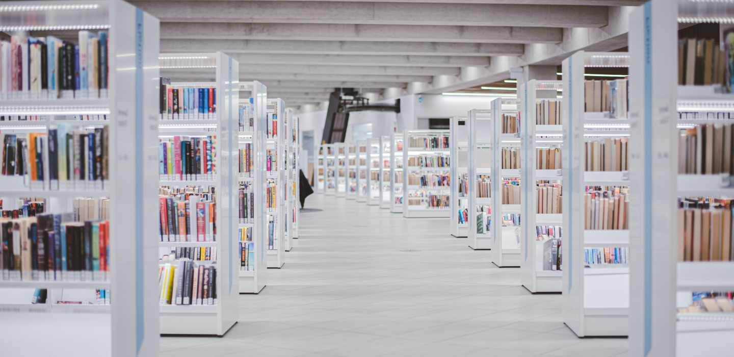 modern Library full of books