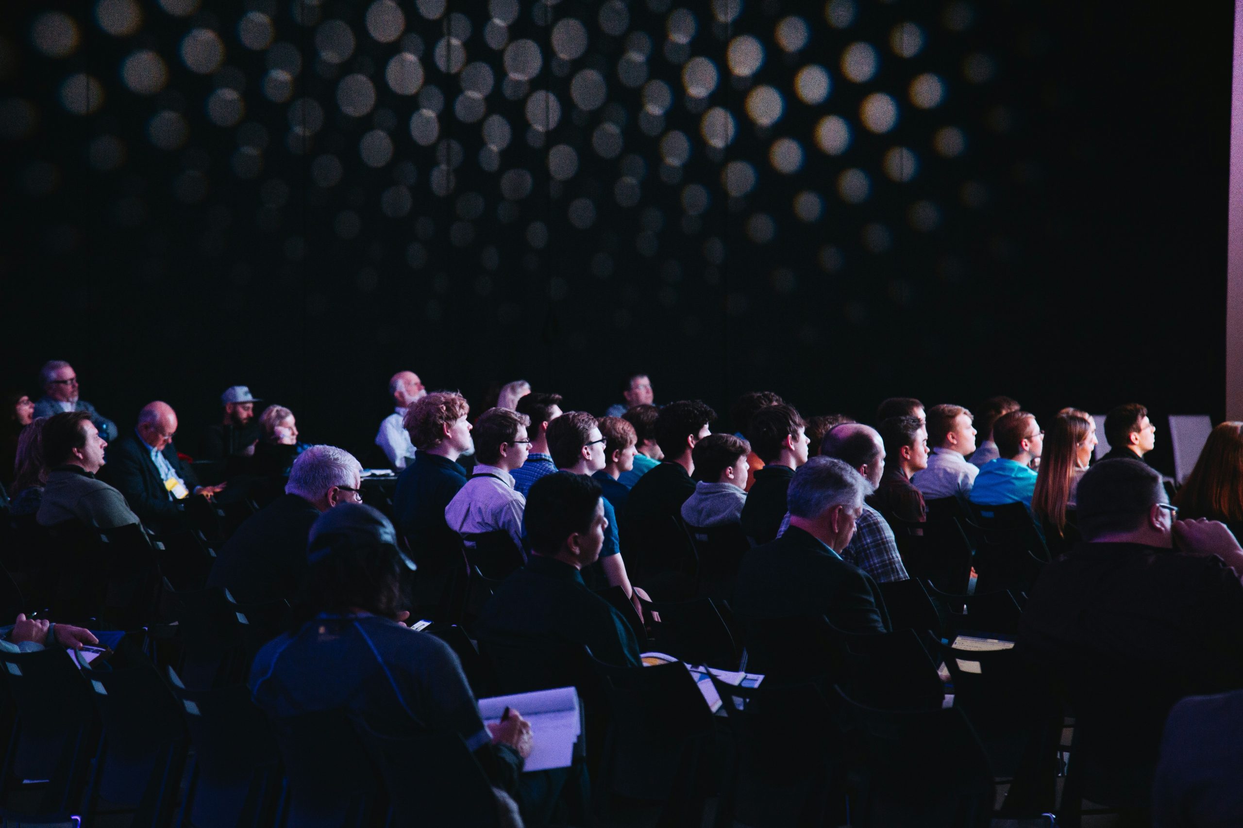 crowd of people at a conference