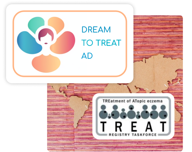 Dream to treat ad logo on world map